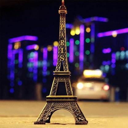 UK-0245 3D Metal Paris Eiffel Tower Metal Craft Famous Landmark Building Metal Statue, Cabinet, Office, Gifts Decorative Showpiece.