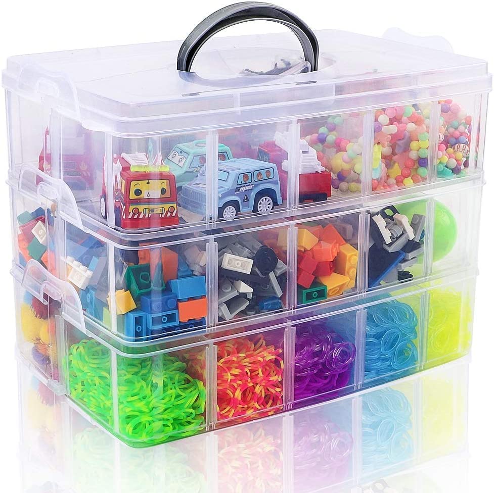 UK-0164 3 Layer jwell organizer box with 30 Adjustable Dividers Earring Storage Box