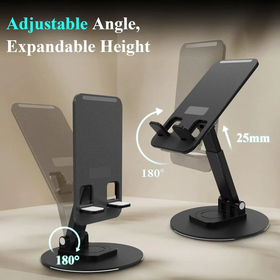 UK-0043 Mobile Rotatable Stand Height Adjustable iPhone Holder for Desk Portable Cellphone Stand Thick Case Friendly Compatible with All Mobile