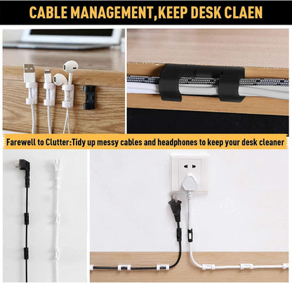 UK-0190 elf-Adhesive Cable Clips Organizer Drop Wire Holder Cord Management System