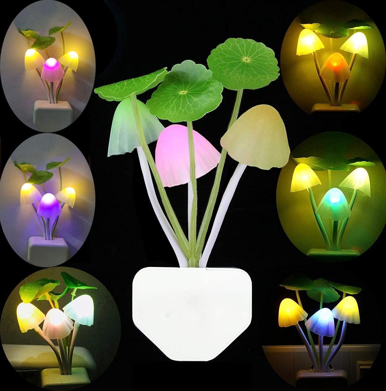 UK-0129  Mushroom Lamp Automatic Sensor Light Multi-Color Changing Best Night Avatar LED Bulbs