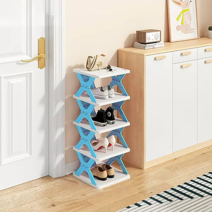 UK-0160 Shoe Rack, Layer Shoes Stand, Plastic Adjustable Shoe Rack, Folding, Easy Assembly and Stable in Structure