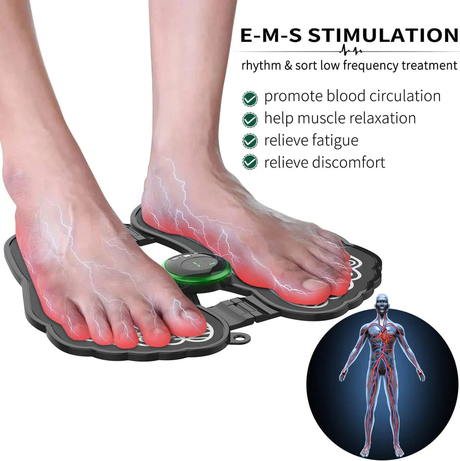 UK-0051 (COMBO) EMS Foot massager and butterfly combo Deep Kneading Circulation Foot Booster for Feet and Legs Muscle Stimulator,Folding Portable Electric Massage Machine with 8 Modes 19