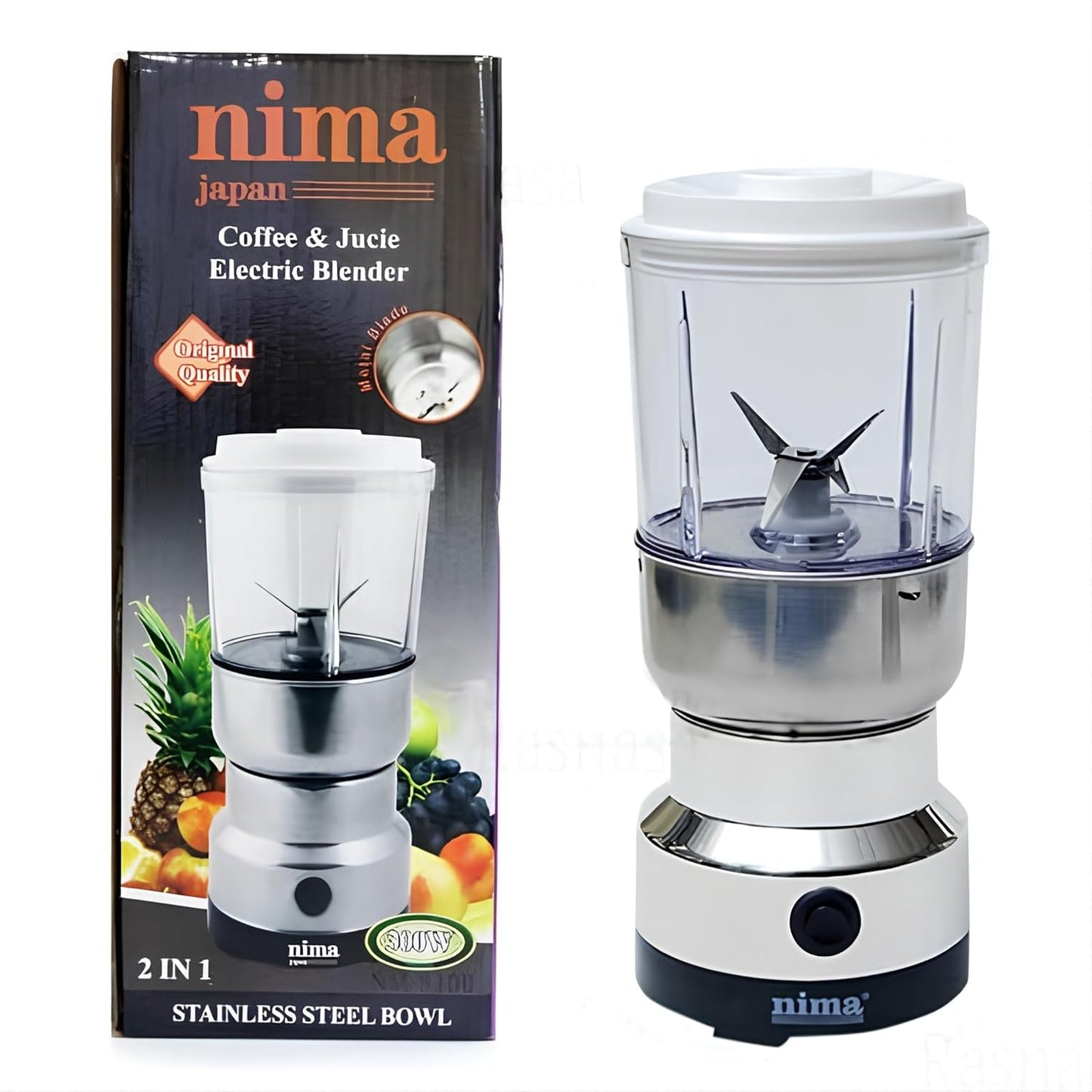 UK-0862 2 in 1 Nima Coffee Mixer Grinder Stainless Steel Multifunctional Grinder, Electric Grinder, Coffee Maker,Smash Machine for Coffee Beans, Household Electric Mixer Grinder