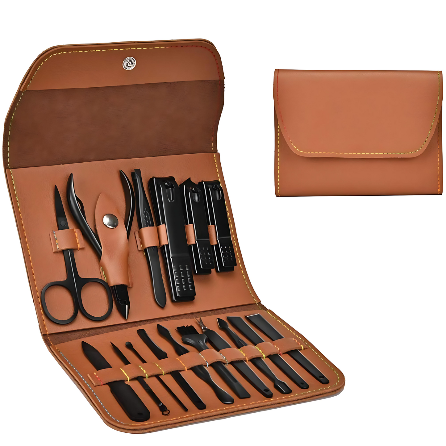 UK-0964 Manicure Set Nail Clipper Kit - 16 Pieces Stainless Steel Manicure Kit, Nail Care Tools for Hand & Feet, Nail Clippers Pedicure Professional Grooming Kits for Facial, Hand & Foot Care