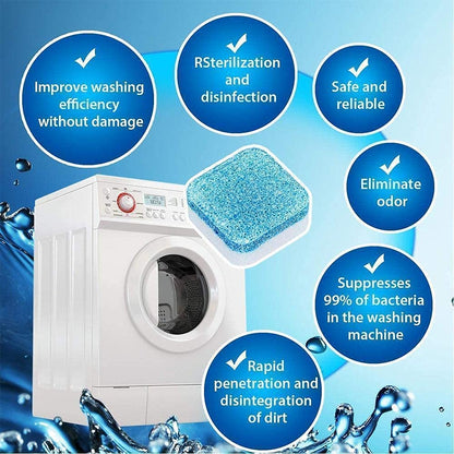 UK-0100  Washing Machine Cleaner Tablet, Descaler Powder for Top Load, Front Load, Fully Automatic, Deep Cleaner, Tub Cleaner, Drum Stain Cleaner