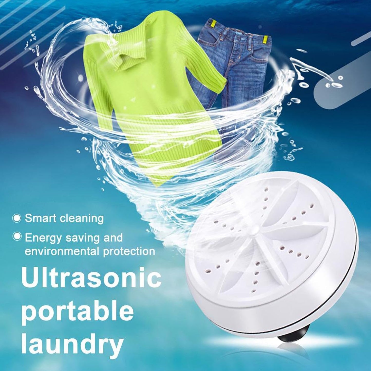 UK-0191 Mini ultrasonic Turbine Washer Washing Machines Portable Travel Cleaner