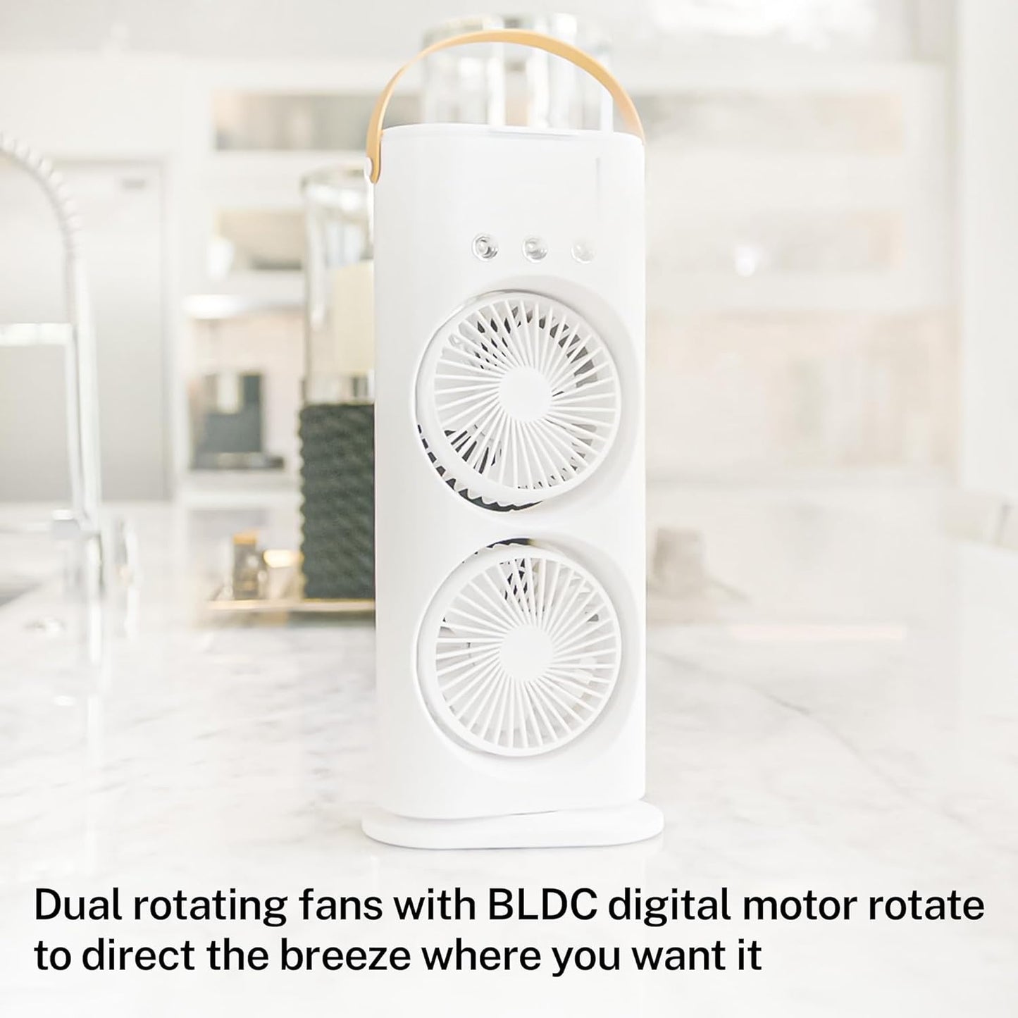 UK-0865 Air Misting Fan Portable Rechargeable Cooling Fan, Personal Air Conditioner, Evaporative Air Cooler for Room, Mister Portable Outdoor Cooling Fans that Blow Cold Air for Travel & More