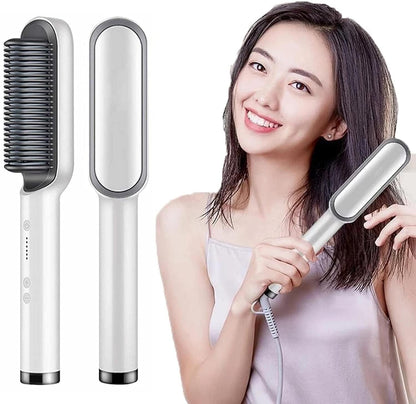 UK-0370 Hair Straightener, Hair Straightener Comb For Women & Men, Hair Styler, Straightener Machine Brush/Ptc Heating Electric Straightener With 5 Temperature Rain Clean