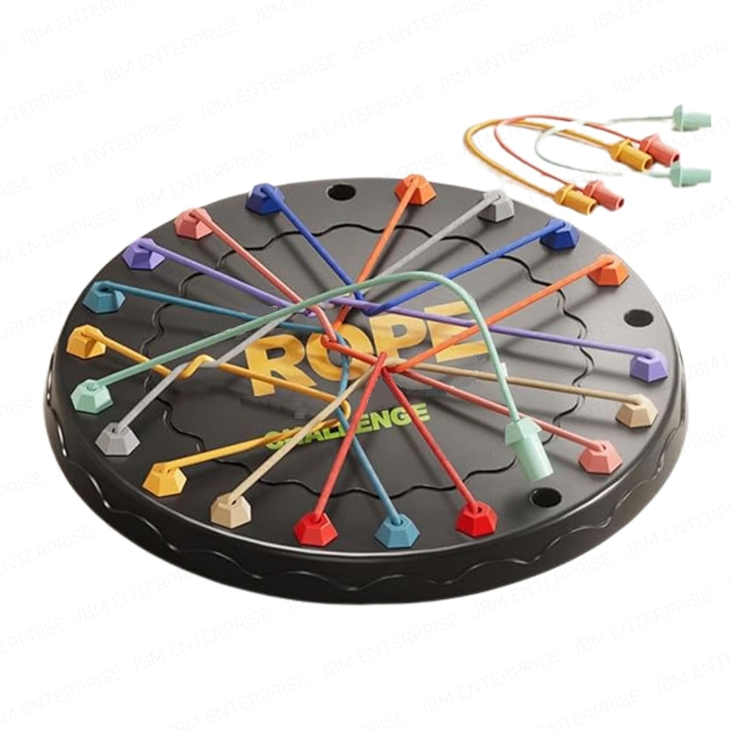 UK-1017 Rope Challenge Board Game, Interactive Puzzle with 10 Elastic Ropes, Family Game, Brain Boosting Family Game for Ages 3+