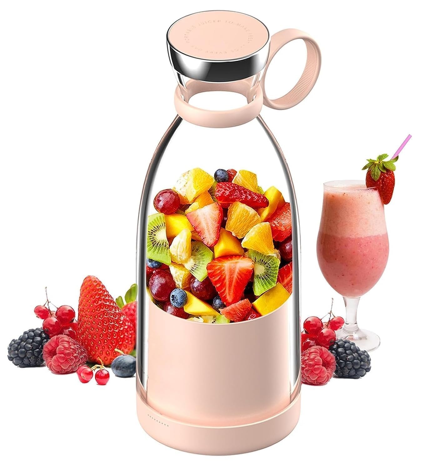 UK-0224 USB Rechargeable Mini Juicer Blender, Electric Juicer Bottle Blender Mixer Grinder, Personal Size Blender for Juices, Shakes and Smoothies, Fruit Juicer Machine