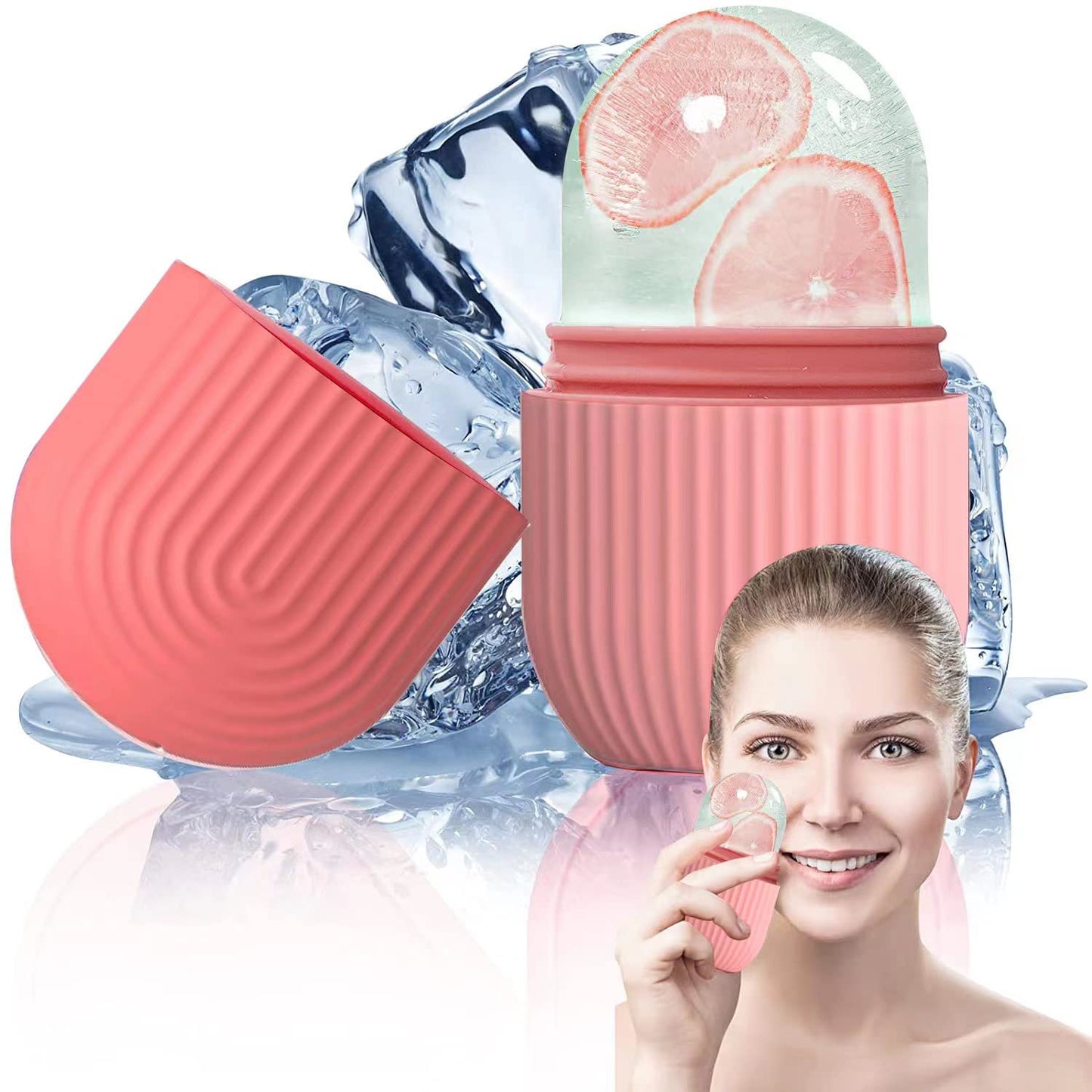 UK-0177 Ice Roller for Face and Eye,Food-Grade Leak-Proof Silicone Cube, Reusable Face Massage,Ice Mold for Face,Face Massager,Facial Beauty Ice Roller,Skin Care Tools