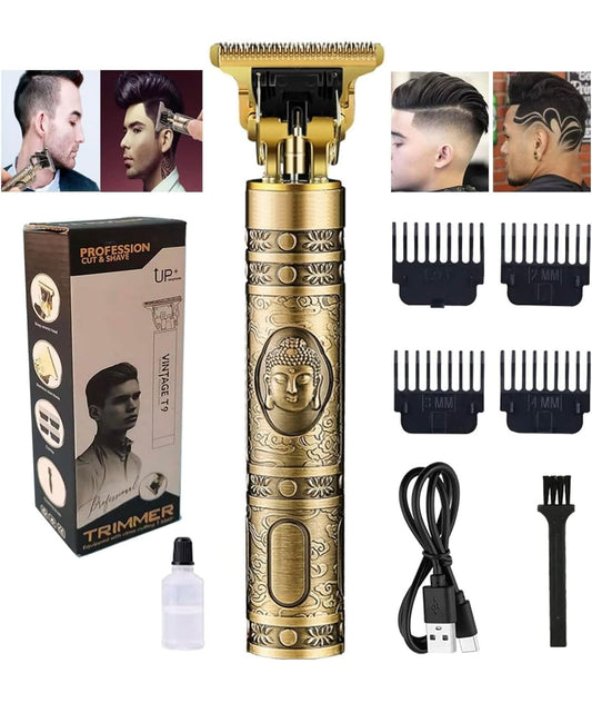 UK-0001 Vintage T9 classic Rechargeable Hair Clipper Professional Hair Trimmer For Men | Adjustable Hair Clipper Blade for Trimming and Shaving for close precise cut | 90 min runtime