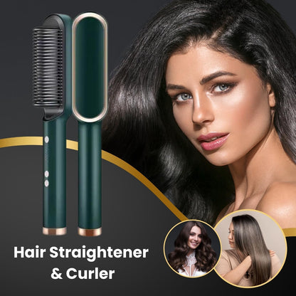 UK-0370 Hair Straightener, Hair Straightener Comb For Women & Men, Hair Styler, Straightener Machine Brush/Ptc Heating Electric Straightener With 5 Temperature Rain Clean