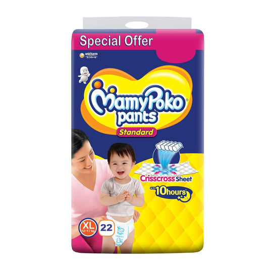 UK-0660 MamyPoko Pants Standard Diapers, Large (XL), 22 Count, 12-17 kg