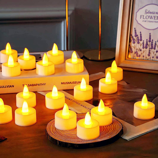 UK-1012  24 Pcs LED Tea Light Candles, Flameless, Smokeless LED Diyas, Decorative Acrylic Candle for Navratri Decoration, Home Decor, Diwali, Deepawali, Festival Gifting (Pack of 24)