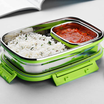 UK-0244 Ganesh Stainless Steel Lunch Box | Air Tight Spill Proof Lid, Container Insulated Tiffin Box for Office & School use