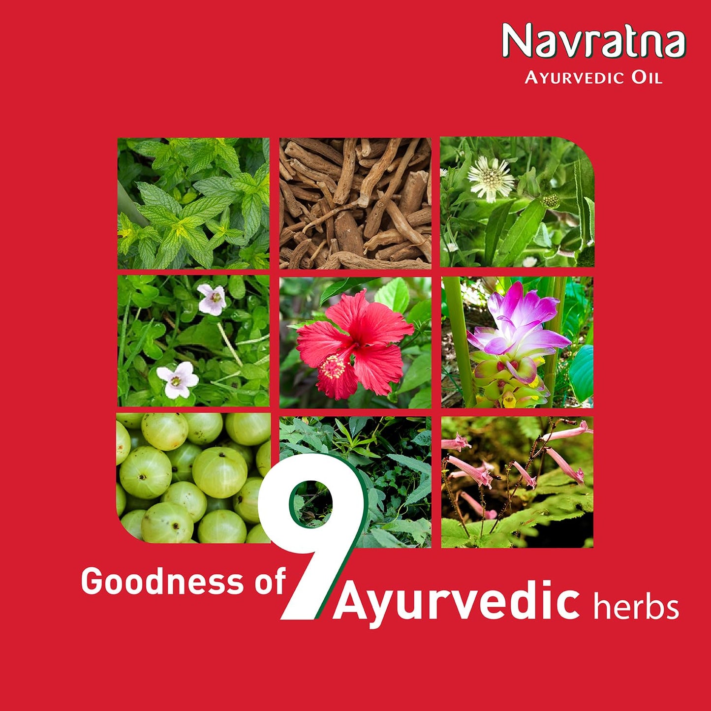 Navratna Ayurvedic Cool Oil | Combination of 9 Ayurvedic Herbs | Relieves Headache, Body ache, Tiredness, Sleeplessness & Tension| Improves Scalp Health | Relaxing & Rejuvenating cooling effect