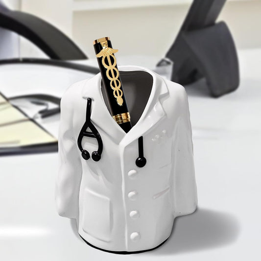 UK-0423 Doctor Coat Pen Pencil Holder Plastic Stand for Desk and Offices Tables