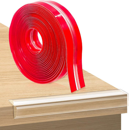 UK-1027 Corner Guards, Strip Customized Self- Adhesive Protector Tape with Silicone Bumper Strip Triangle Cuttable Corner Guards, Protector Strip(1 Meter)