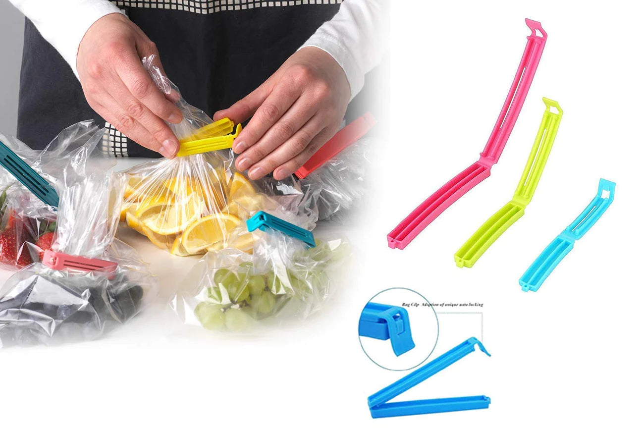 UK-0060 18Pc Plastic Food Snack Bag Pouch Clip Sealer for Keeping Food Fresh for Home, Kitchen, Camping Snack Seal Sealing Bag Clips (Multi-Color)