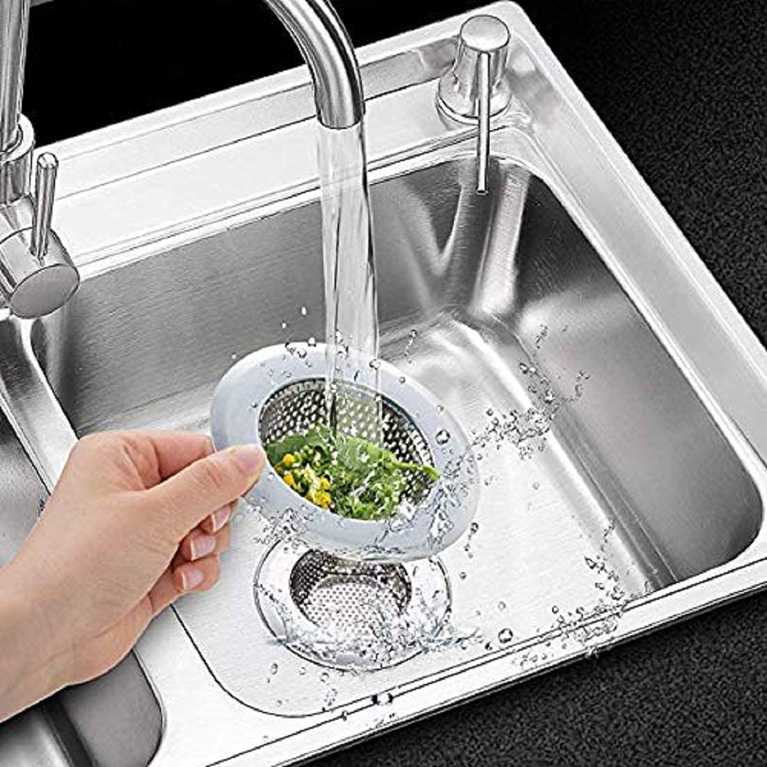 UK-0272 Stainless Steel Sink Strainer Drainer Basin Basket