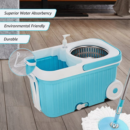 UK-0182 Ganesh Sporty Plastic Spin Mop with Bigger Wheels and Plastic Auto Fold Handle for 360 Degree Cleaning