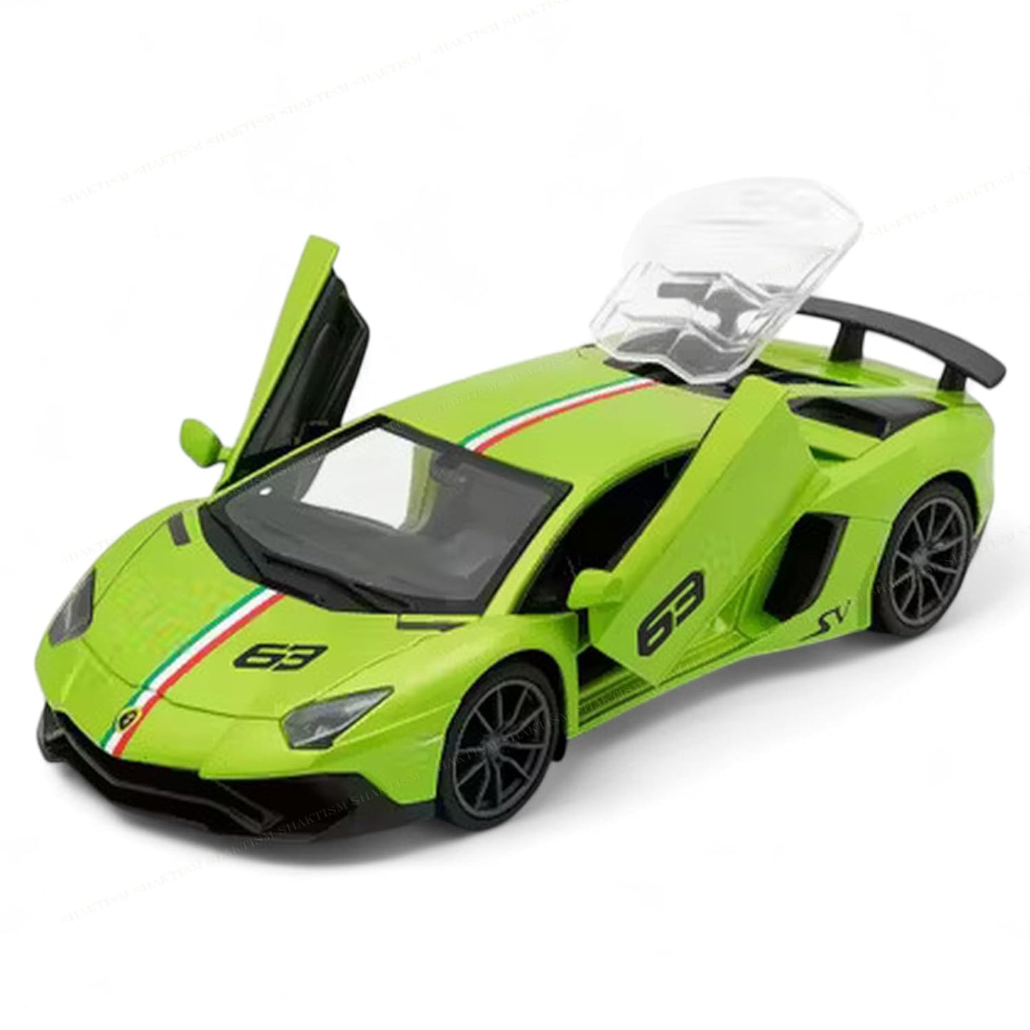 UK-0984 Lamborghini Diecast Model Toy, 1:32 Scale with Sound & Lights Pull Back Collectible Vehicle Toy Door Opening Scale Car Model Birthday Gift for Boys Girls (DieCast 63)