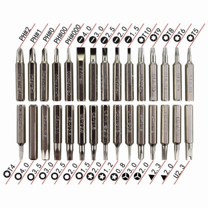 UK-0114  32 In 1 Mini Screwdriver Bits Set with Magnetic Flexible Extension Rod for Home Appliance, Laptop,Mobile