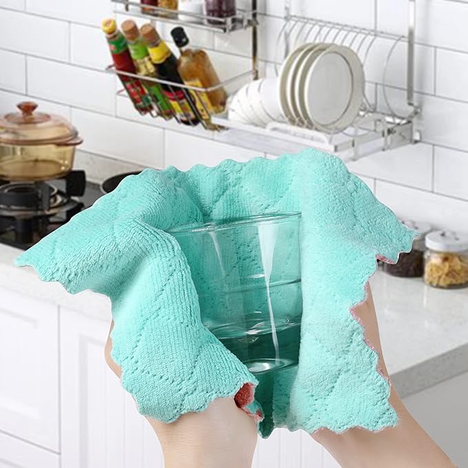 UK-0350 Microfibre Cleaning Clothes, Highly Absorbent, Very Soft, Multi-Purpose Wash Cloth for Kitchen