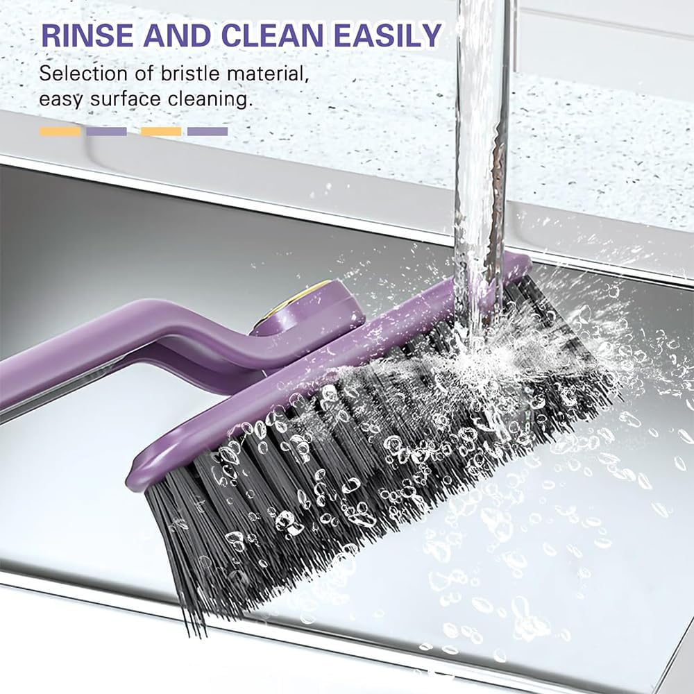 UK-0542 360-Degree Rotating Crevice Cleaning Brush - Multi-Function Household Cleaner for Door, Window Tracks, and Kitchen - Hard Bristle Brush with No Dead Corners