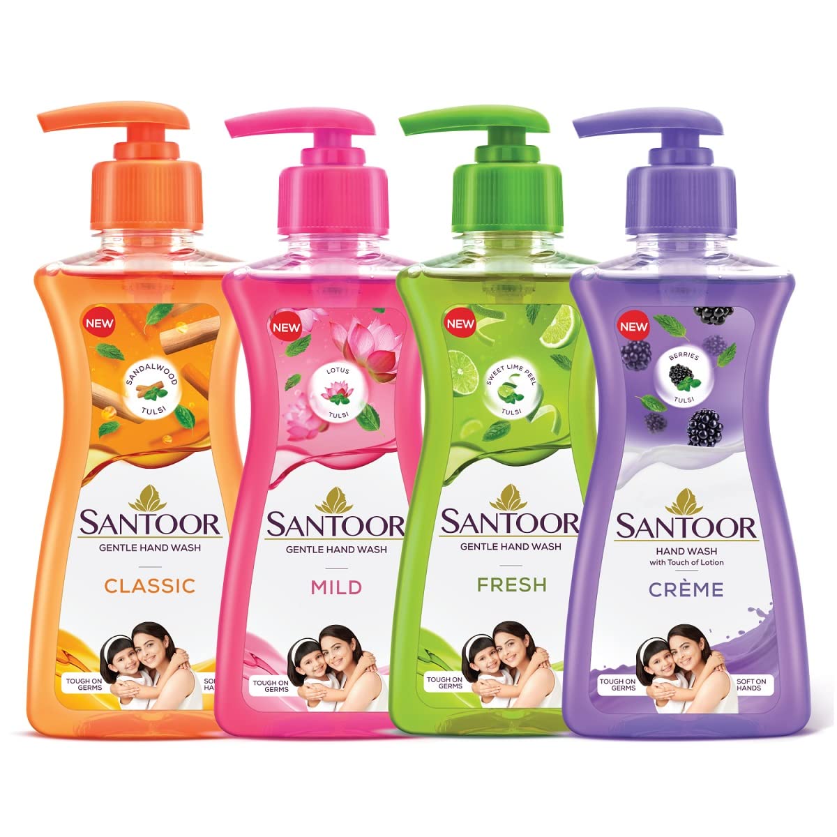 SantoorHand Wash 200ml  1Get 1Free, Rich Lathering Formula With Anti-Bacterial Properties| Soft on Hands| Soothes & Hydrates Skin