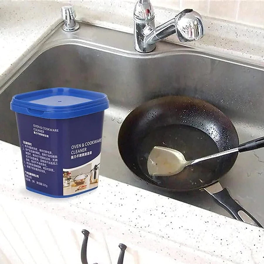 UK-0012 Quickly Cleans Cookware Surfaces Oven & Cookware Cleaner Stainless Steel Cleaning Paste Remove Stains from Pots Pans Multi-Purpose Cleaner & Polish Removes Household Clean - 400 gm