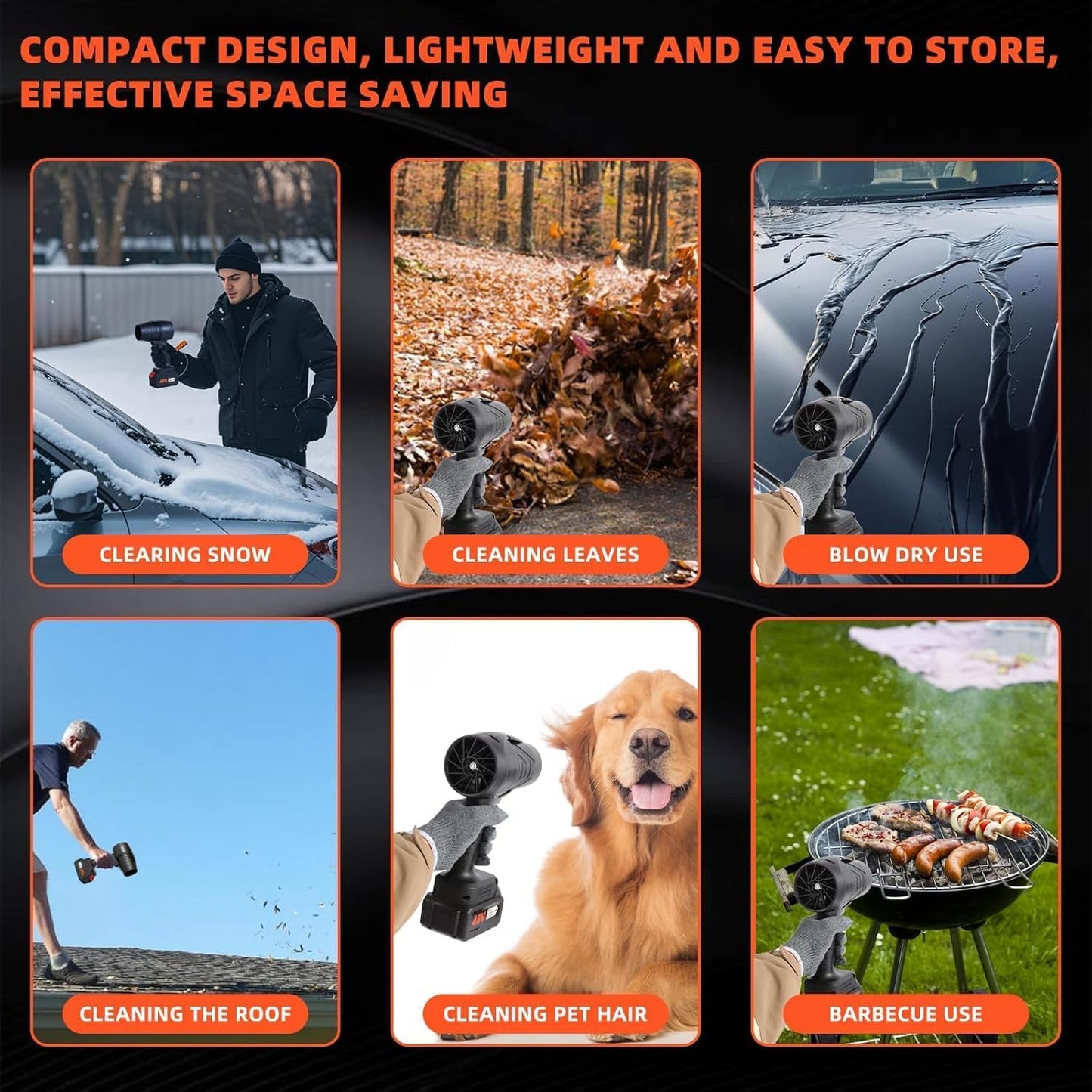 UK-1057 Electric Handheld Air Blower, 48V Cordless Turbo Blower for Home, Car & Outdoor | High-Speed Air Blower with Rechargeable Battery & Fast Charger | Heavy-Duty Dust Cleaner for Computer