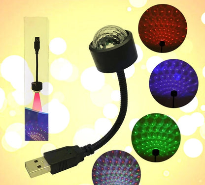 UK-0156 Usb Star With Mini Disco Galaxy Usb Car Roof Flexible Atmosphere Decorations Night Lamp