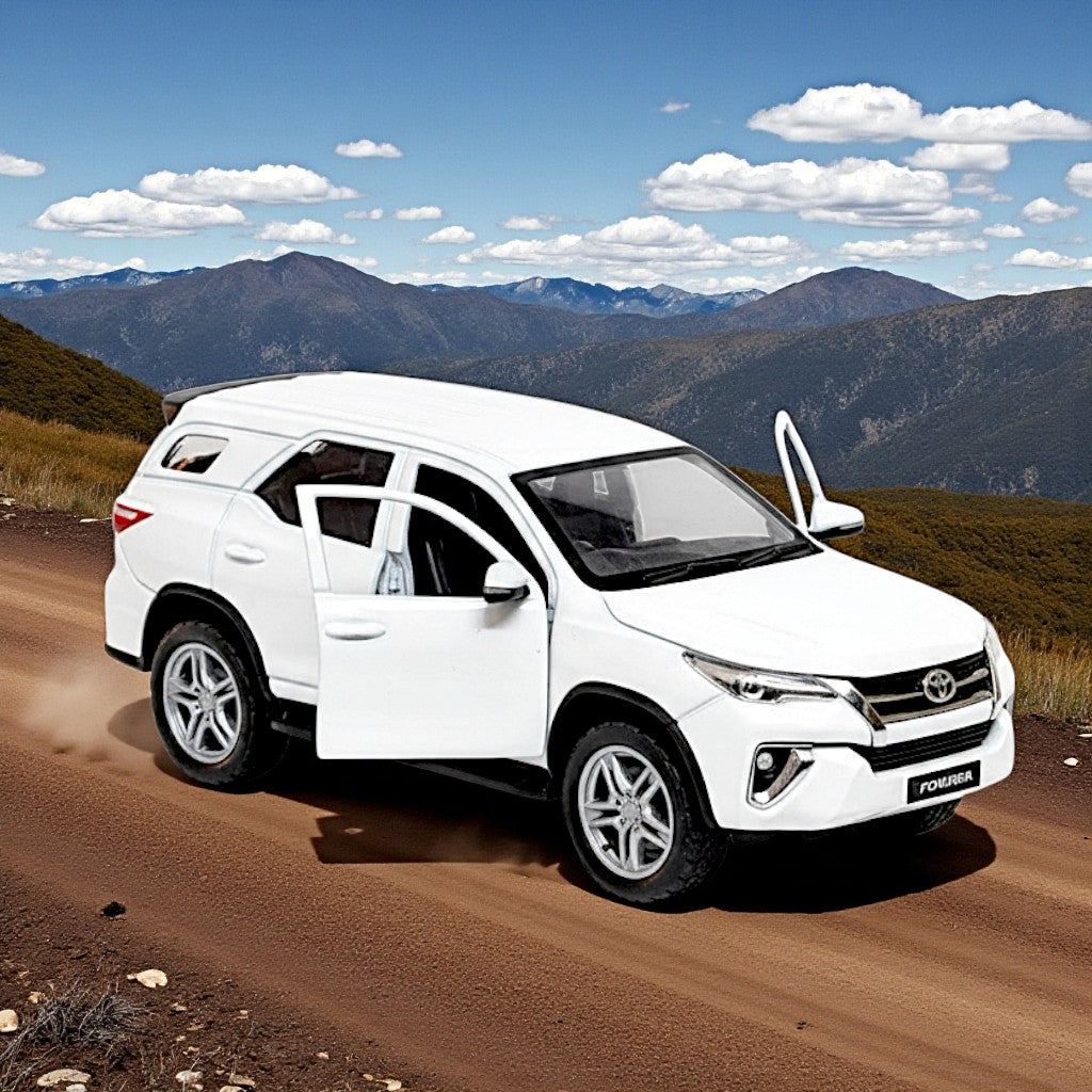 UK-1024 Fortuner Die-Cast Car Sturdy Metal Miniature Model Toy Vehicle for Kids Realistic Design with Smooth Action Premium Collectible Fortuner Toy Car