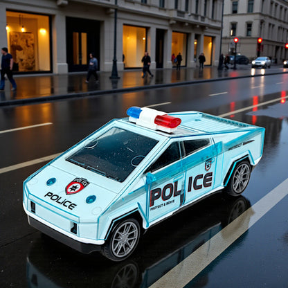 UK-1032 Tesla Police Truck 1:24 Diecast Scale Model Alloy Metal Pull Back Toy car for Kids with Light, Music Toy Vehicle for Kids