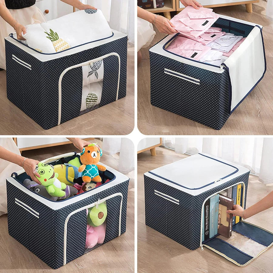 UK-0045  Storage Box for clothes, Cloth Storage box for wardrobe, cloth organisers storage box, saree boxes for storage Oxford Cloth material