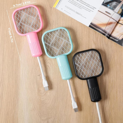 UK-0878 Mini Mosquito Killer Lamp 2 in 1 Multicunctional Angle Portable Bug Zapper Electric USB Rechargeable Mosquito Fly Bat Swatter
