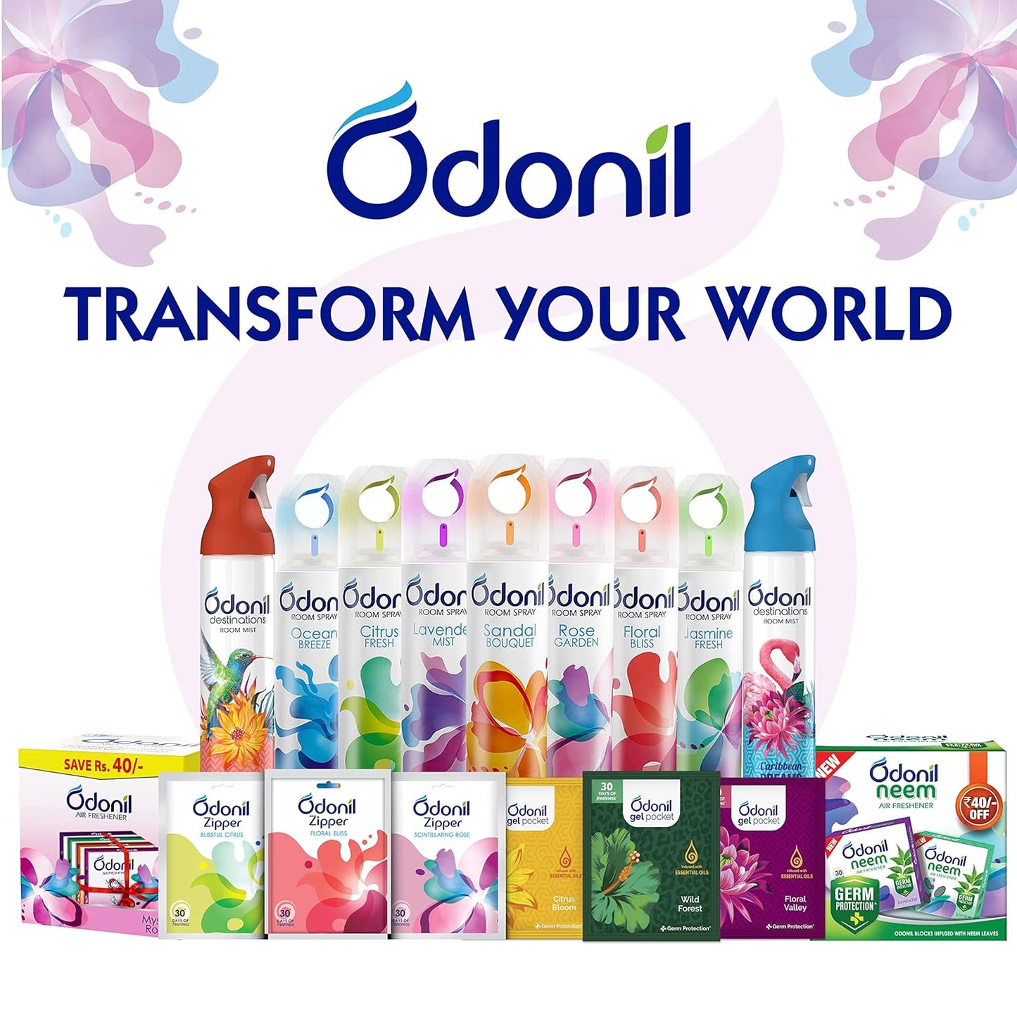 UK-0446  Odonil Special Room Freshner (Rose+Jasmine+Lavender) Combo Spray (3 X 170 Ml)