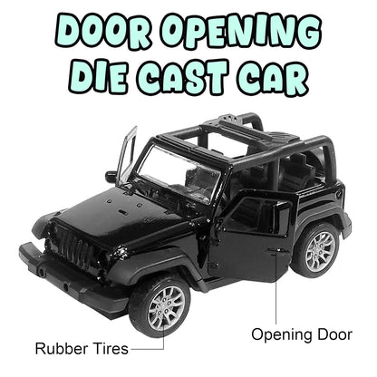 UK-0941 Open Roof Thar Car Toy for Kids with Rubber Tires, Realistic Design Openable Doors - Off-Road Scale Model