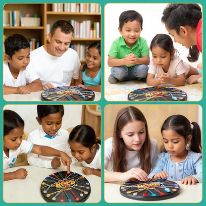 UK-1017 Rope Challenge Board Game, Interactive Puzzle with 10 Elastic Ropes, Family Game, Brain Boosting Family Game for Ages 3+