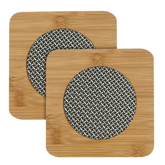 UK-1074 Wood Coasters For Hot Tea/Coffee Cups, Heat Insulation Pad Table Mats Placemats For Big Pans (Big Size, 17x17 cm)