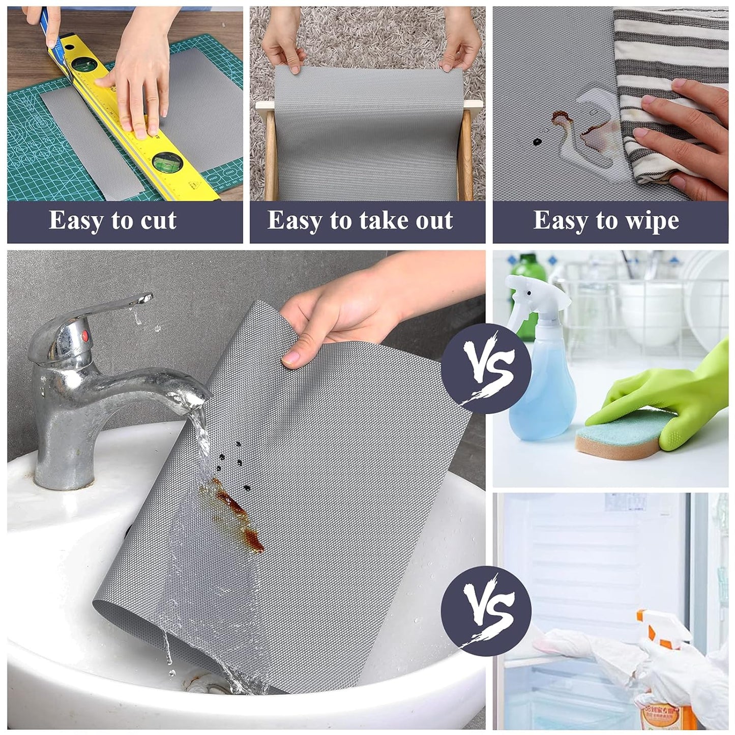 Anti-Slip Bathroom Kitchen Cabinet Drawer Shelf Mat Liner Sheets Roll, Fridge Mat, Table Mat Anti-Slip Super Strong Placement Mat for Fridge (Copy)