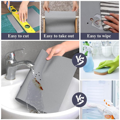 Anti-Slip Bathroom Kitchen Cabinet Drawer Shelf Mat Liner Sheets Roll, Fridge Mat, Table Mat Anti-Slip Super Strong Placement Mat for Fridge (Copy)