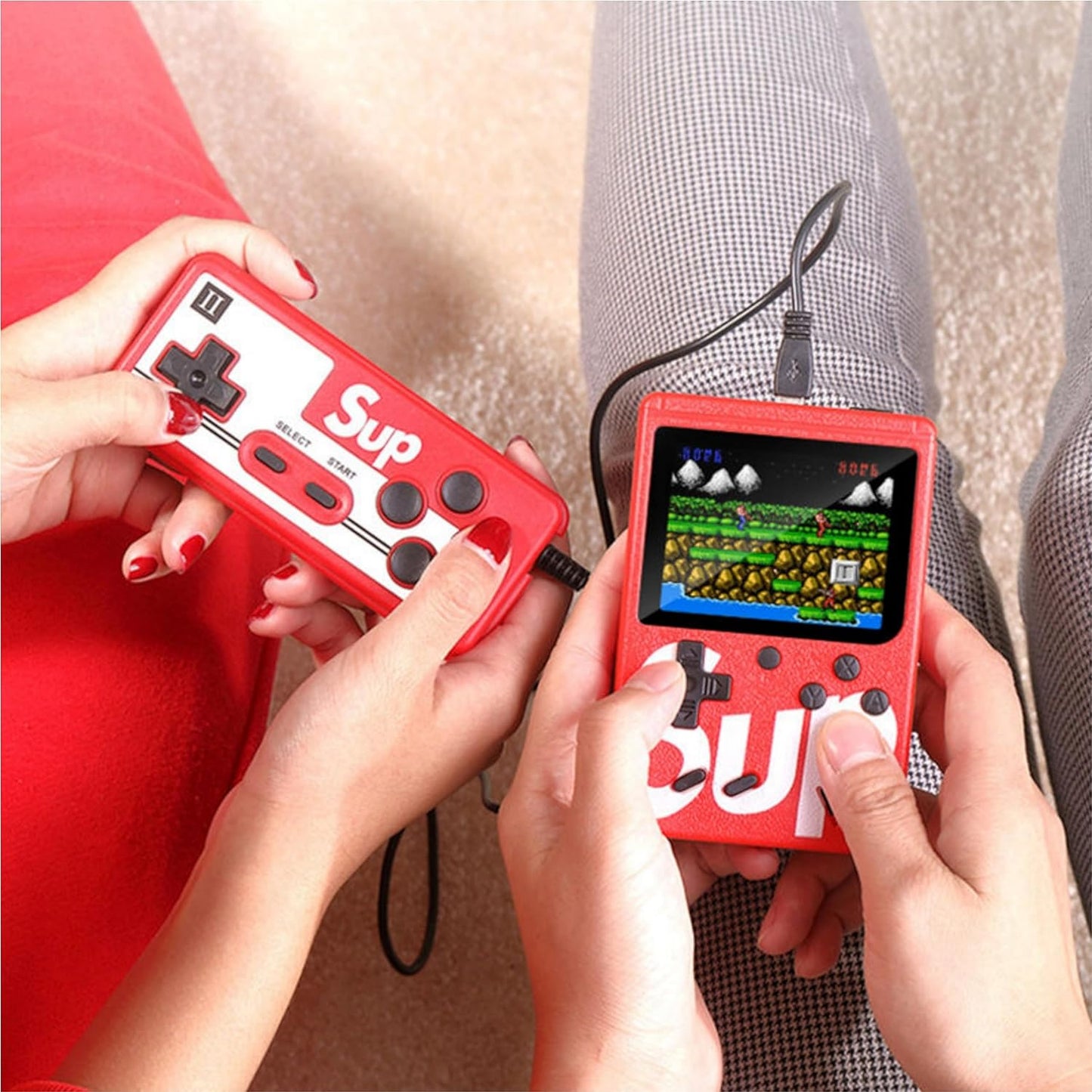 UK-0286 Sup Game Box 400 in 1 Portable Handheld Console, Two-Player Games, TV Output, Long Battery Life - Retro Gaming Fun Gift for Kids and Adults