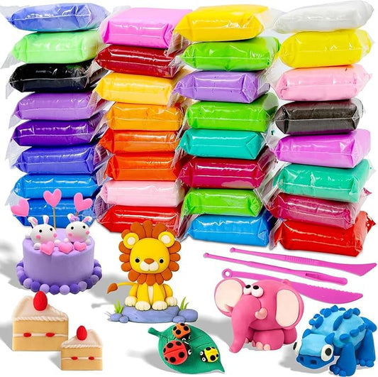 UK-1056 12 Colors Air Dry Clay Set for Kids | Clay for Kids 3 to 10 Years | Super Light Soft DIY Clay Kit with 3 Tools | Creative Craft Toy Gift | Non Toxic Play Dough – Colorful Moulding Set | Safe Fun for Boys Girls Ages 3-10