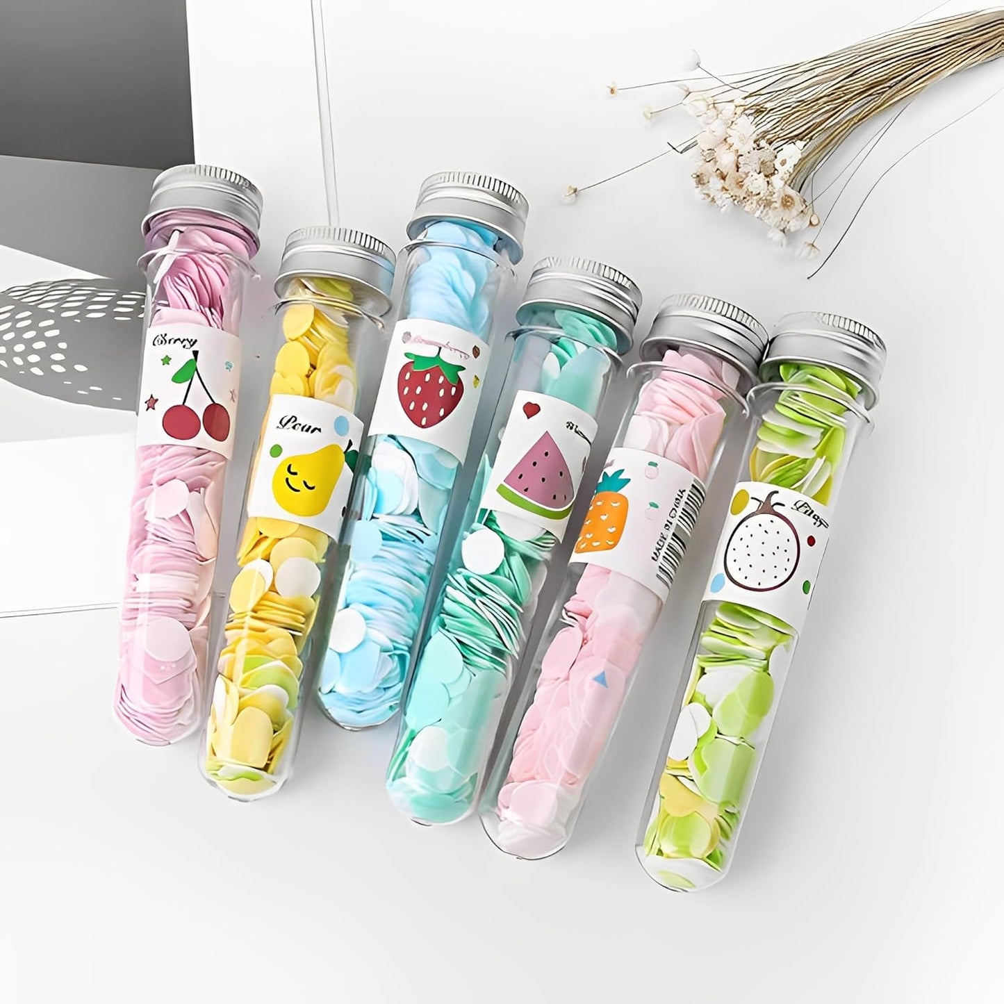 UK-0179 Soft Paper Soap Flower Design Tube Shape Bottle (Assorted/Random Colour)