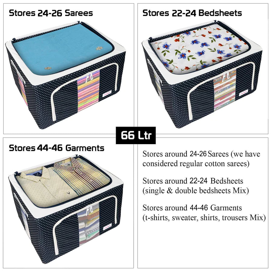 UK-0045  Storage Box for clothes, Cloth Storage box for wardrobe, cloth organisers storage box, saree boxes for storage Oxford Cloth material