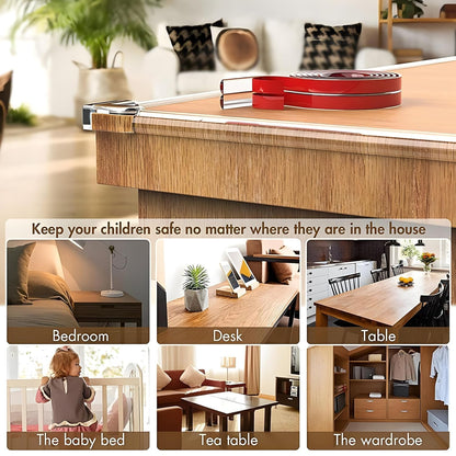 UK-1027 Corner Guards, Strip Customized Self- Adhesive Protector Tape with Silicone Bumper Strip Triangle Cuttable Corner Guards, Protector Strip(1 Meter)